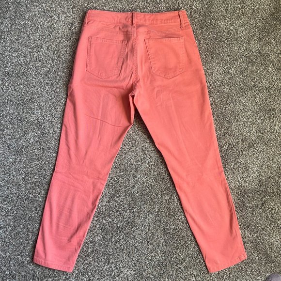 Nine West Mid Rise Cigarette Fit Skinny Leg Ankle Jean Pant, Size 8/29, Peach - Picture 7 of 12